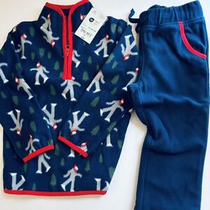 Okie Dokie Boy’s Size 4T Blue 2-Piece Microfleece Pant Pajamas Set Long Sleeve